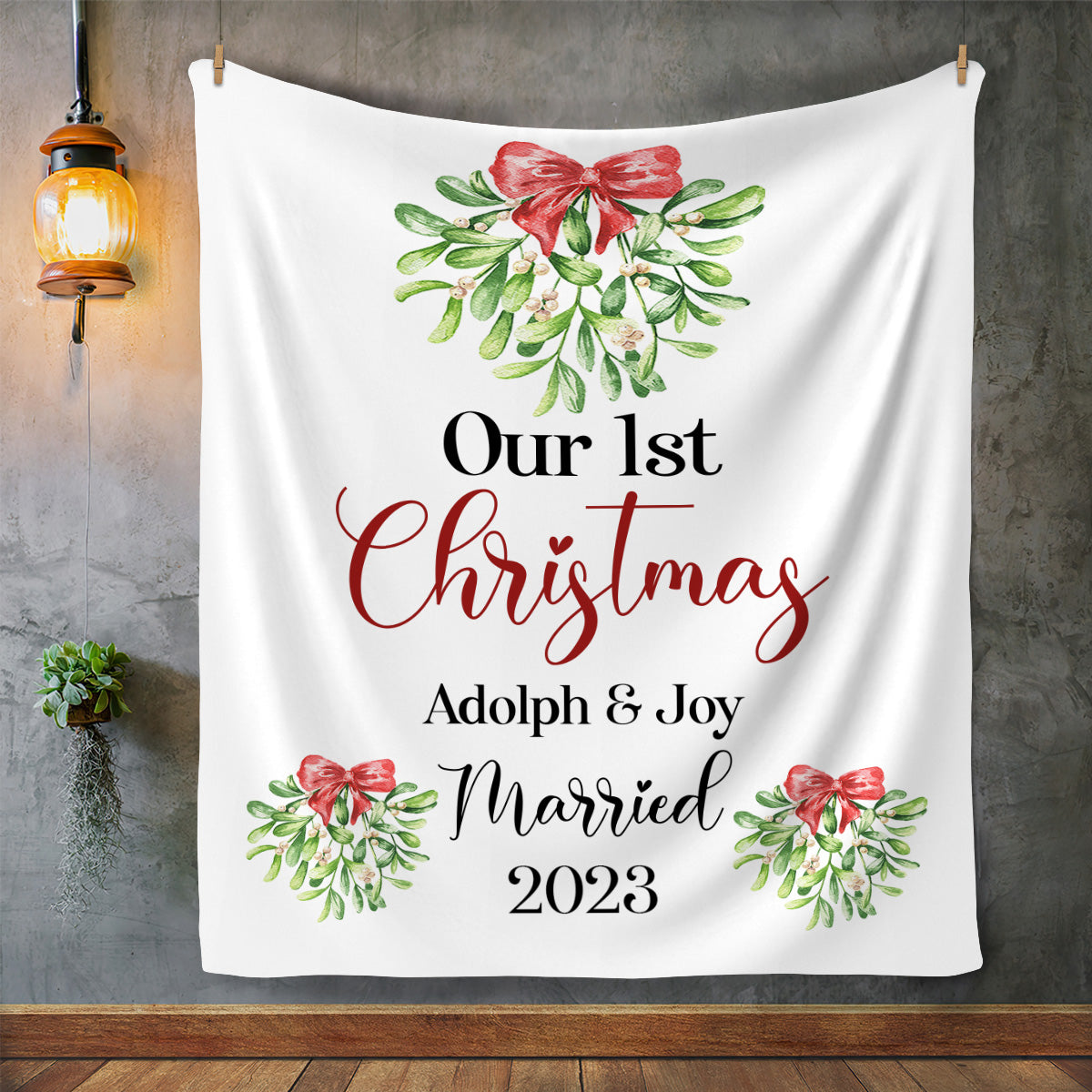 Christmas - Our First Christmas Couple Blanket (Customized)