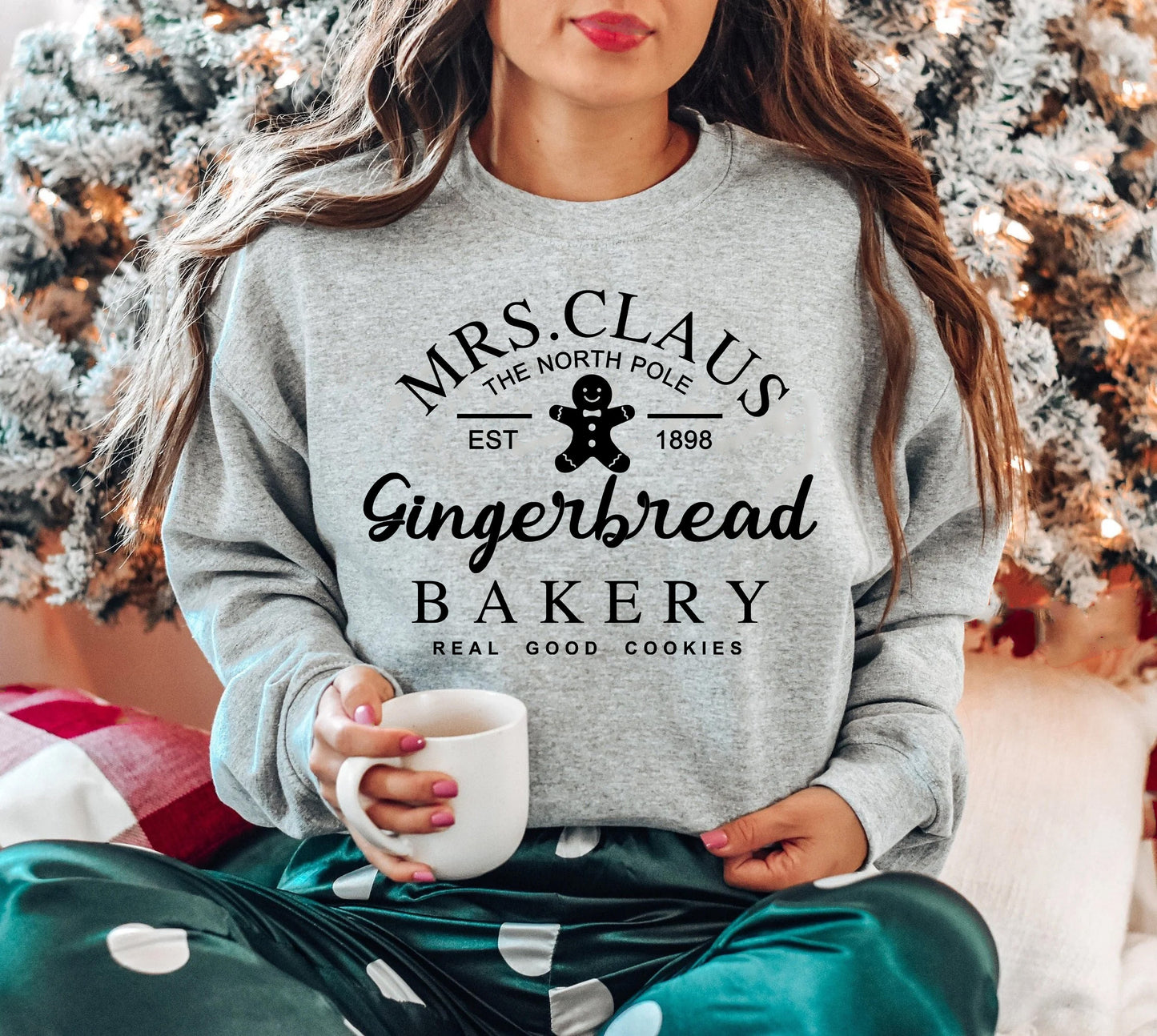 Christmas Sweatshirt - Mrs. Claus Gingerbread Bakery -(Unisex)