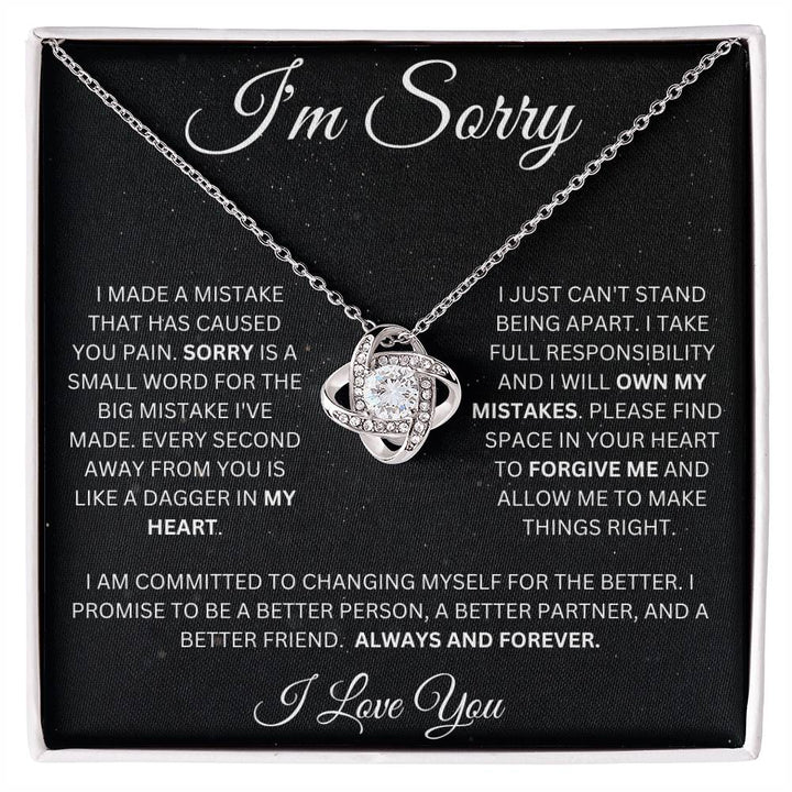 Buy Sorry For Hurting You My Love I'm Sorry I Love You Forever And Always  Forever Love Heart Pendant Necklace , silver chain, gold chain, gifts for  him, gifts for her, special