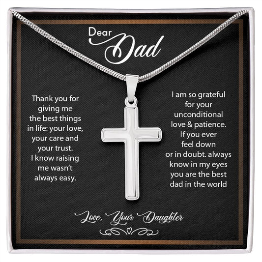 To My Dad | You Are The Best Dad In The World - Stainless Steel Cross Necklace